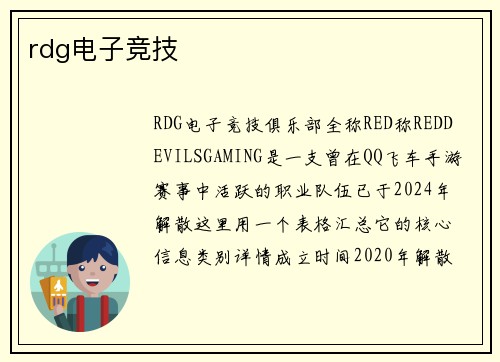 rdg电子竞技
